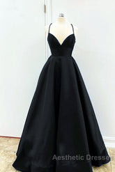 Satin Empire Evening Prom Dresses Lace Up Back